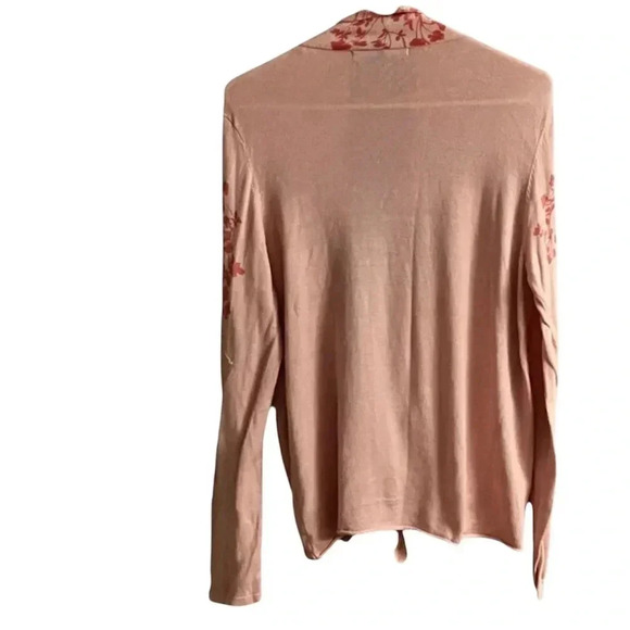 Fever Pink Floral Embellished Open-Front Cardigan - Picture 3 of 4